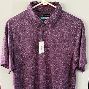 PGA Tour Polo Golf Pro Series Graphic Purple Mens Size MEDIUM (Warehouse Price)